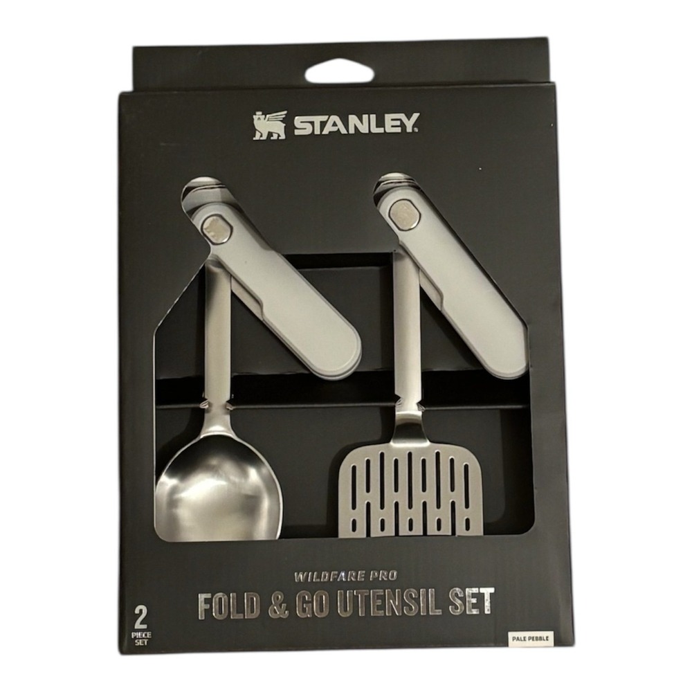 Stanley Wildfare Pro Fold & Go Camping Utensil Set Stainless Steel 2-Piece Spoon